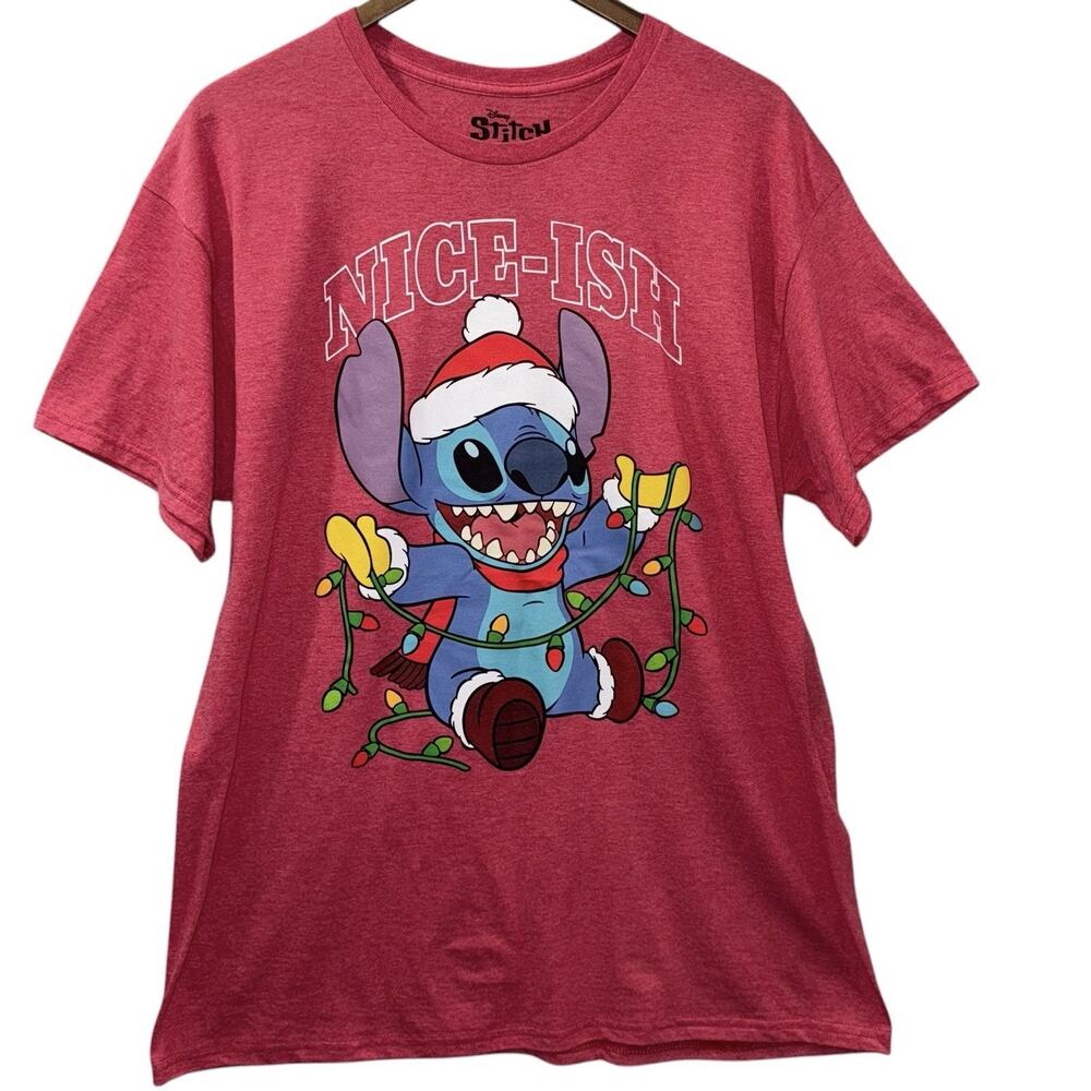 Walt Disney Lilo and Stitch Christmas Lights T-Shirt Holiday SZ/LG